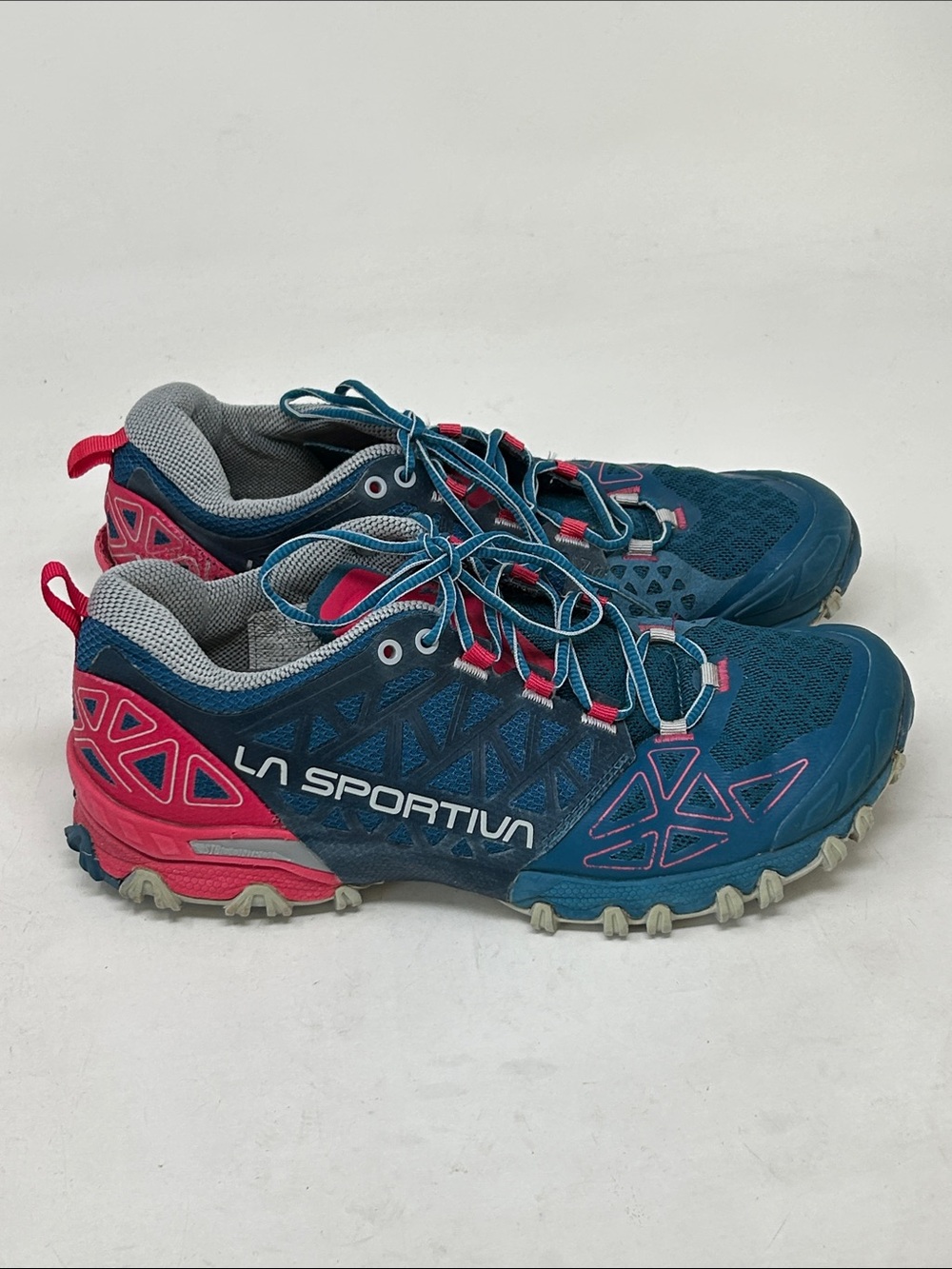Womens La Sportiva Bushido II GTX Blue Red Trail Running Shoes Size 9